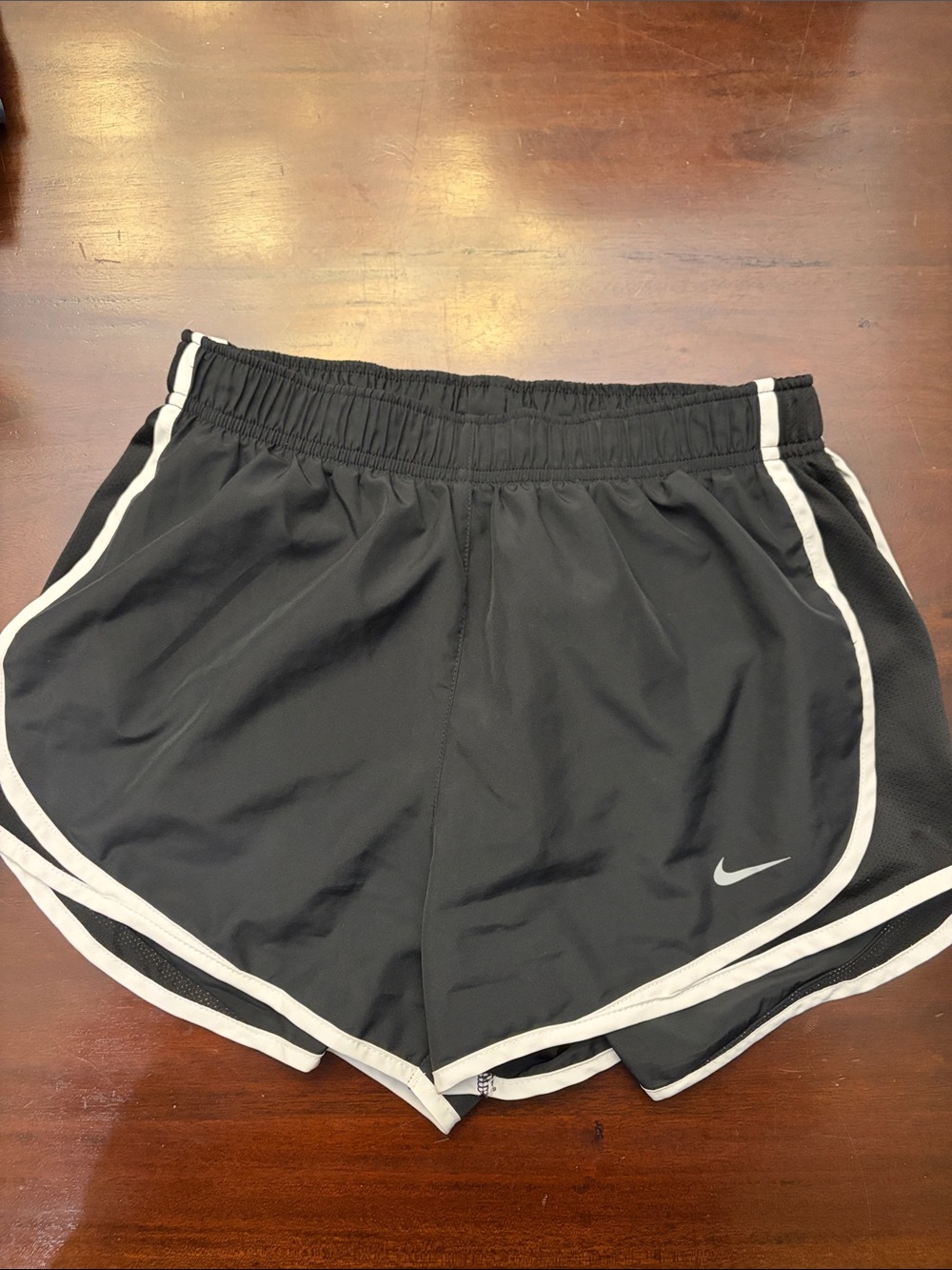 Nike Black Women's Athletic Shorts with White Piping